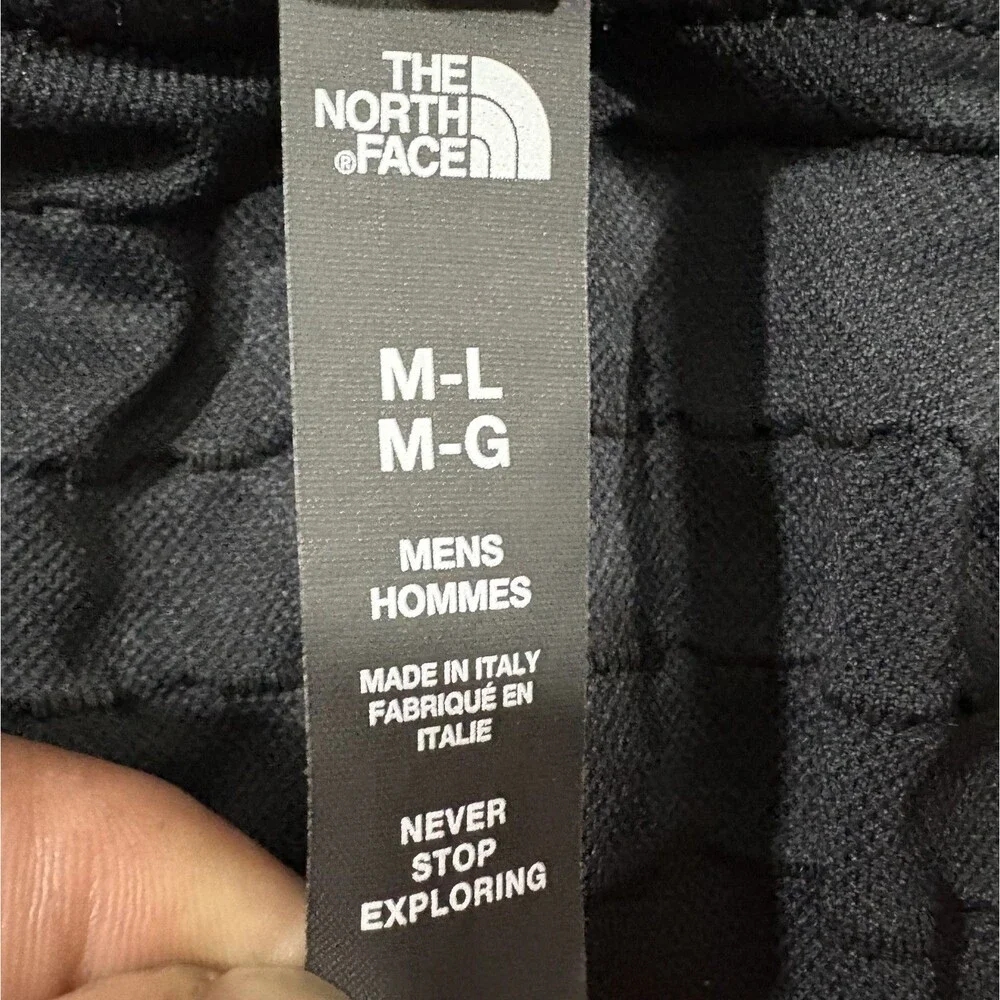 North Face Mens Sport Long Sleeve Top Black Athletic Knit Hiking Shirt Sz M/L